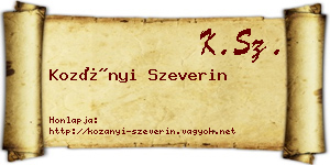 Kozányi Szeverin névjegykártya