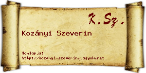 Kozányi Szeverin névjegykártya